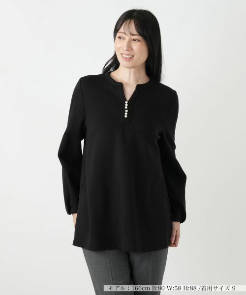 Leilian（レリアン） 洗えるスキッパーチュニックブラウス【Leilian