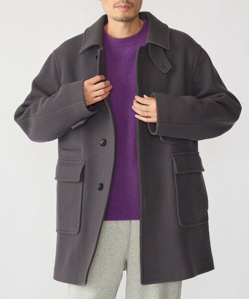 SHIPS（シップス） SHIPS: S140 ウールシルク ステンカラー コート