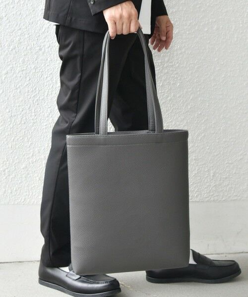 美品✨SHIPS✨シップス✨トートバッグ✨レザー✨ビジネスバッグ✨グレー✨本革 SHIPS（シップス） トートバッグ SHIPS: スマート レザー ヴァー