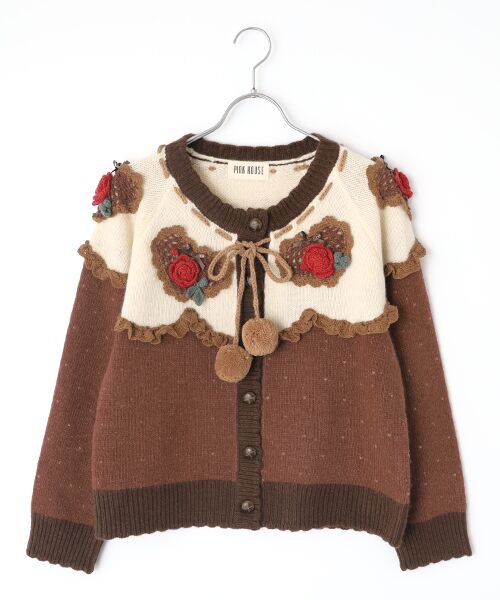 PINK HOUSE（ピンクハウス） ハートモチーフ使いヨークニット