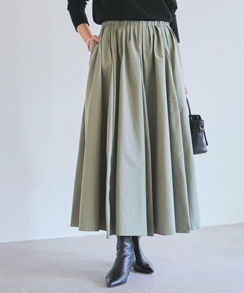 2024AW 美品✨️ ビアズリー ランダムパールスカート 洗える BEARDSLEY（ビアズリー） タックフレアスカート : タカシマヤ