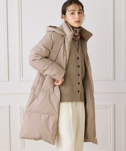 INED（イネド） 《大きいサイズ》ロング丈 スタンドカラーダウンコート
