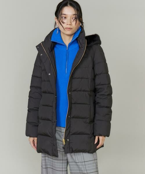 INED（イネド） 《大きいサイズ》ミドル丈 フェイクファーフードミドル