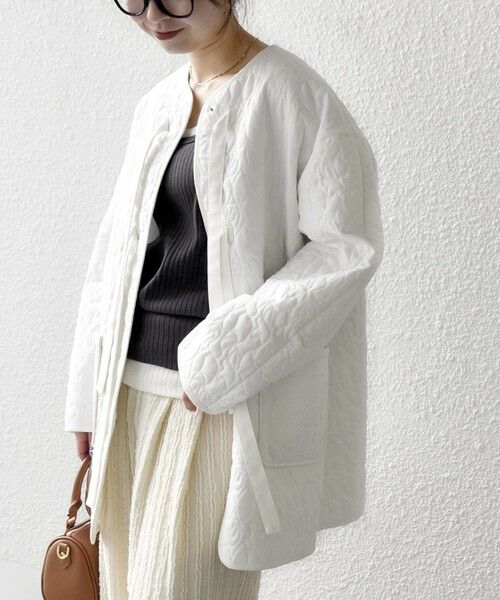 SHIPS（シップス） SHIPS any: キルティング ステッチ ノーカラー