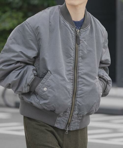 Urban Research グレー レザージャケット 40 MA1 美品 URBAN RESEARCH ITEMS（アーバンリサーチ アイテムズ） URBAN RESEARCH