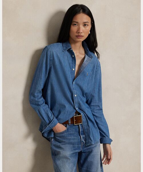 ポロラルフローレン　デニムタイネックシャツ POLO RALPH LAUREN（ポロ ラルフ ローレン）の「デニム タイネック