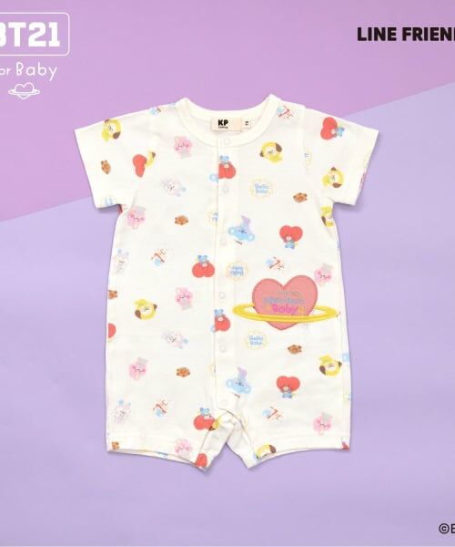 KP KP / ケーピー 【BT21】アップリケ 総柄ショートオール