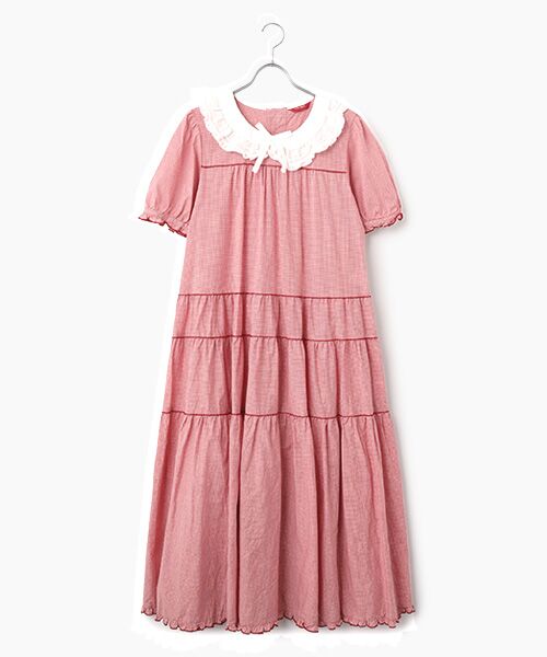 PINK HOUSE（ピンクハウス） ローン襟付きギンガムチェックワンピース