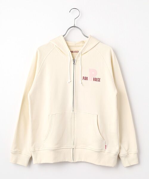 PINK HOUSE（ピンクハウス） Pロゴ＆ネームワッペン使いパーカー