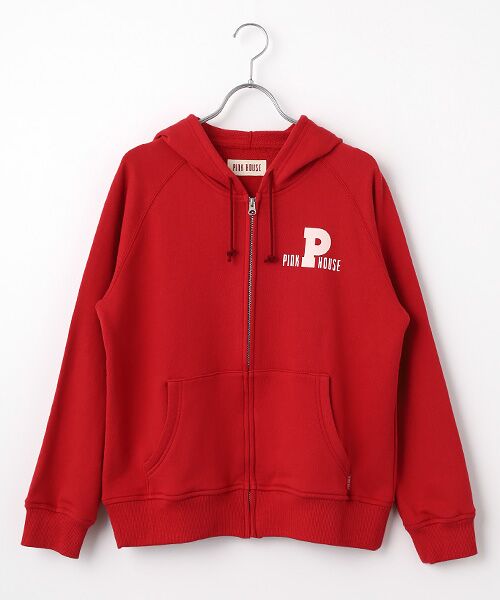 PINK HOUSE（ピンクハウス） Pロゴ＆ネームワッペン使いパーカー