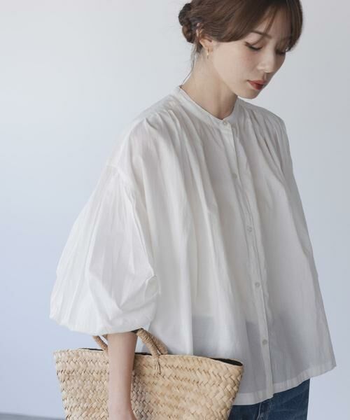 フリルネックカットワークブラウス ●Sonny Label  ホワイト アーバンリサーチ サニーレーベル URBAN RESEARCH Sonny Label Vネック