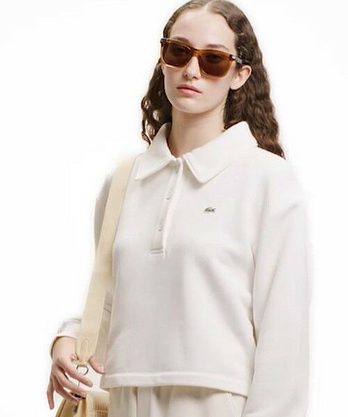 LACOSTE（ラコステ） クロップド丈 ポロニットスウェットシャツ