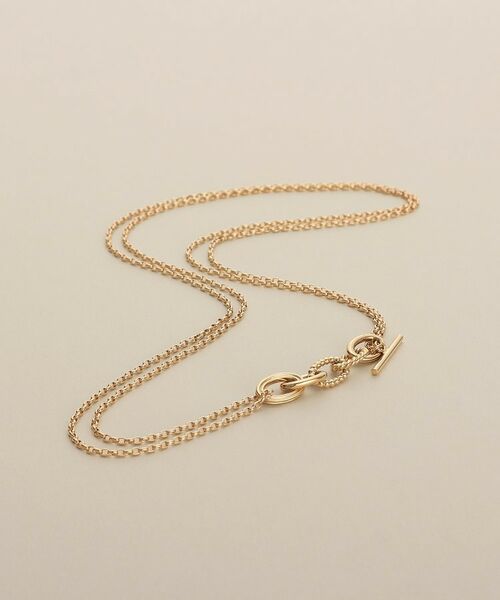 COCOSHNIK（ココシュニック） K10ミックスチェーンマンテル ネックレス