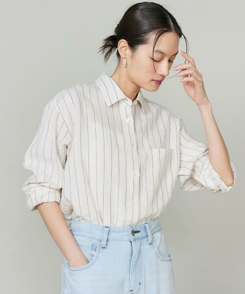 【夏物 新入荷】新品未使用品‡INED/イネド‡リネンレギュラーカラーシャツ/タグ付き/無地/長袖 ピンク レディース 9 夏春 915042 リネンレギュラーカラーシャツ（7152181004） | INED (Women