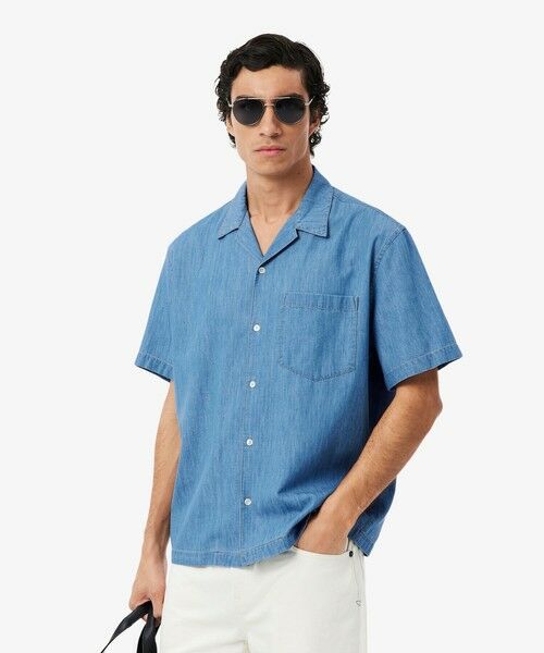 LACOSTE（ラコステ） オーバーサイズ オープンカラーデニムシャツ