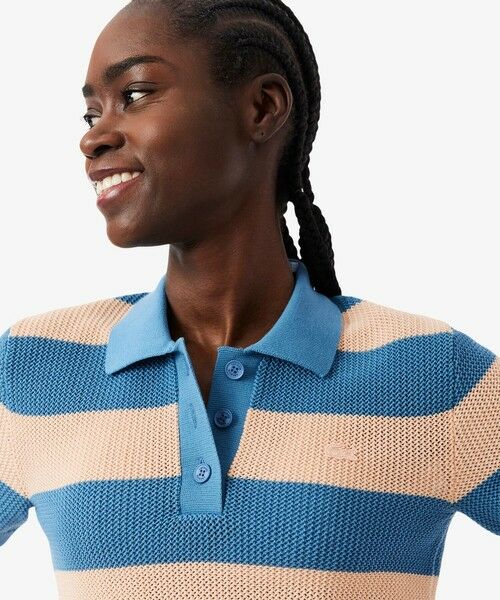LACOSTE（ラコステ） ファットボーダーメッシュニットポロシャツ