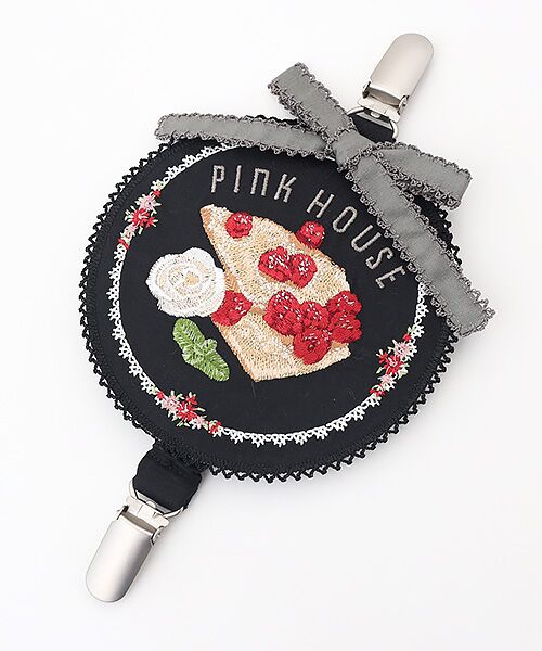 PINK HOUSE（ピンクハウス） クレープリー刺繍ワッペンサスペンダー