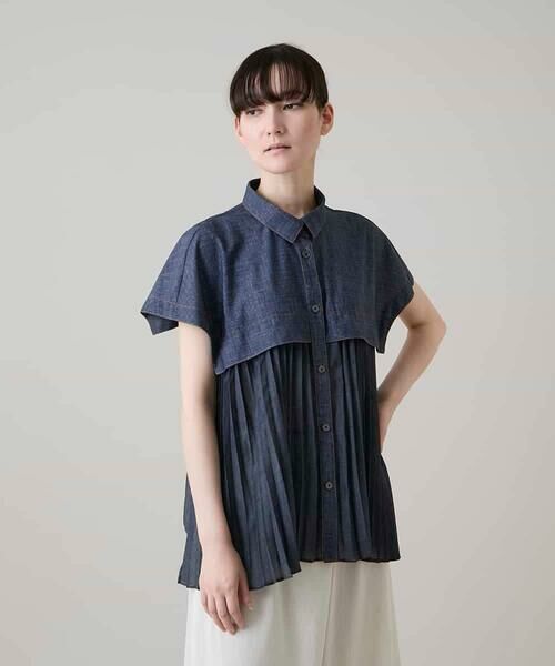 HIROKO KOSHINO（ヒロコ コシノ） 異素材ジョイントプリーツデニム 