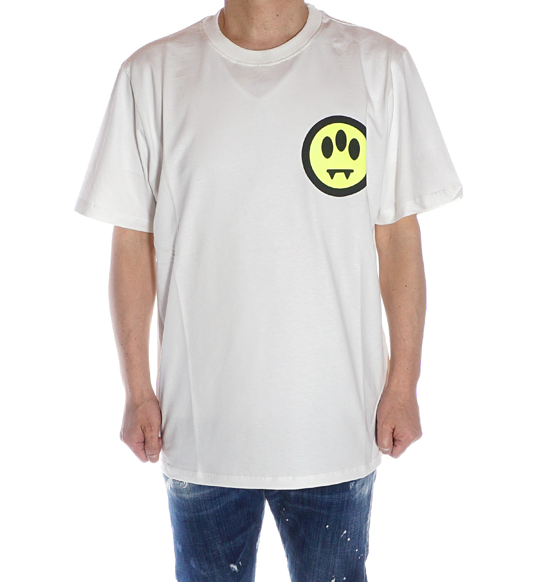 【即発】BARROW 半袖 Tシャツ 034107 BARROW バロー 半袖 Tシャツ ユニセックス ブラック ホワイト
