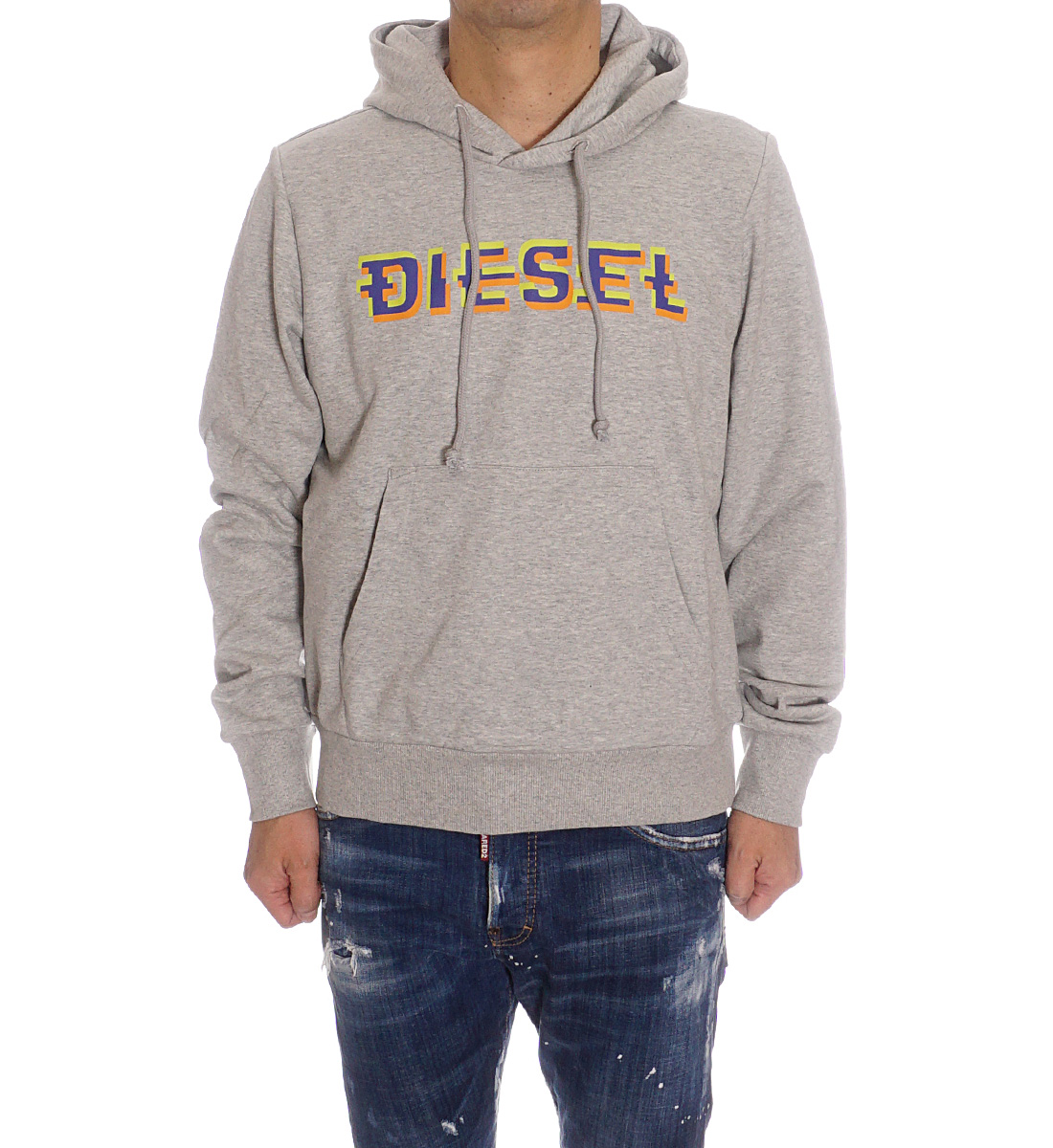 ディーゼル DIESEL プルオーバーパーカー スウェット メンズ グレー