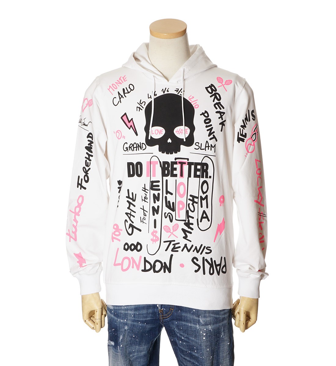 ハイドロゲン パーカー Hydrogen メンズ プルオーバー スウェット グラフィックプリント ホワイト ブラック T Hym セレクトテイストyahoo 店 通販 Yahoo ショッピング