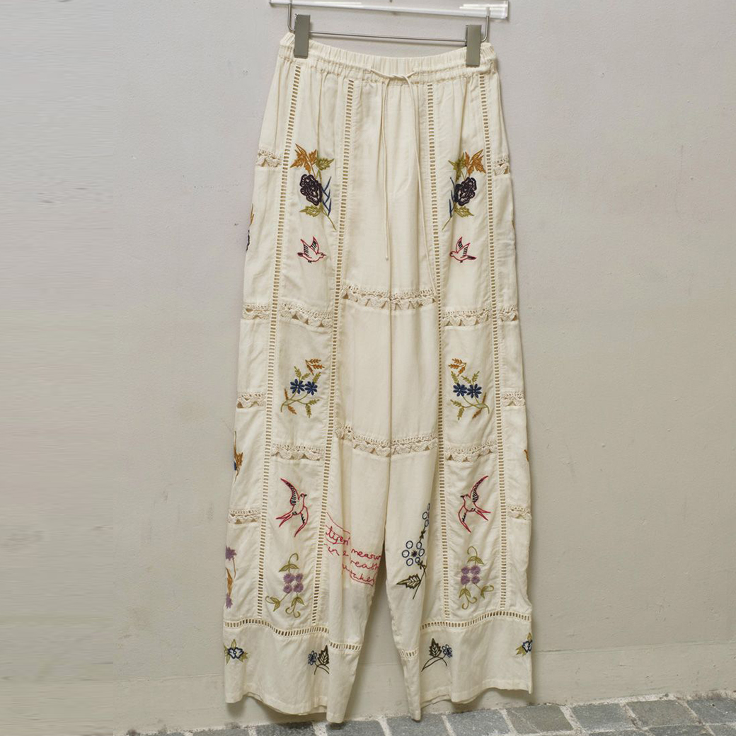 TODAYFUL 刺繍パッチワークパンツ TODAYFUL Embroidery Patchwork Trousers 刺繍パッチワーク
