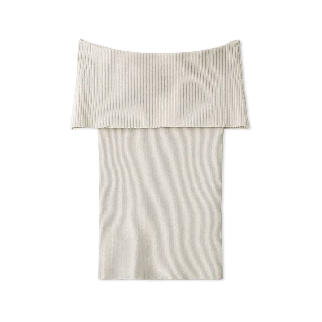 SALE40%OFF FRAY I.D フレイアイディー オフショルダーリブニットトップス fwnt244027 レディース トップス リブニット 光沢感 ドレープ性 FRAY I.D SALE40%OFF フレイアイディー オフショルダー