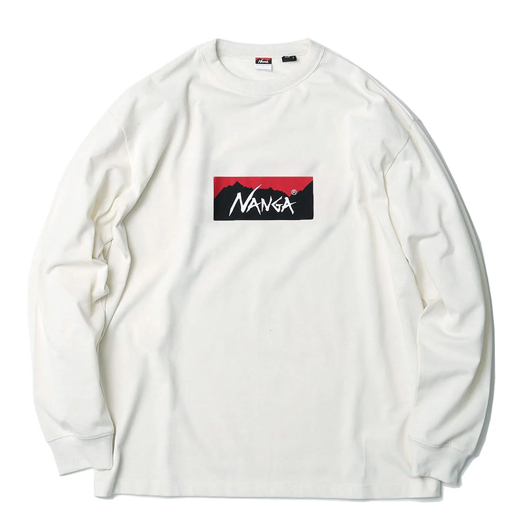 NANGA ナンガ ECO HYBRID BOX LOGO L/S TEE エコハイブリッドボックスロゴロングスリーブTシャツ nw2431-1e150-a カットソー | NANGA | 01