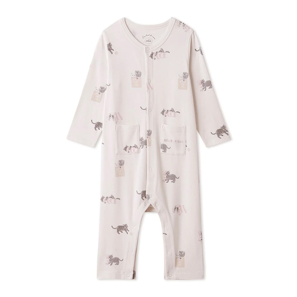SALE30%OFF ジェラートピケ ベビー プレイフルキャット柄ロンパース pbco245438 ジェラピケ 赤ちゃん 部屋着 パジャマ ルームウェア gelato pique | gelato pique | 02