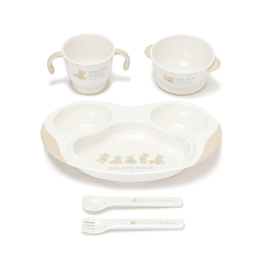 (6月下旬以降入荷)gelato pique BABY ファーストディッシュセット pbgg229003 ギフトBOX不可 離乳食 食器  出産祝い ギフト | gelato pique | 01