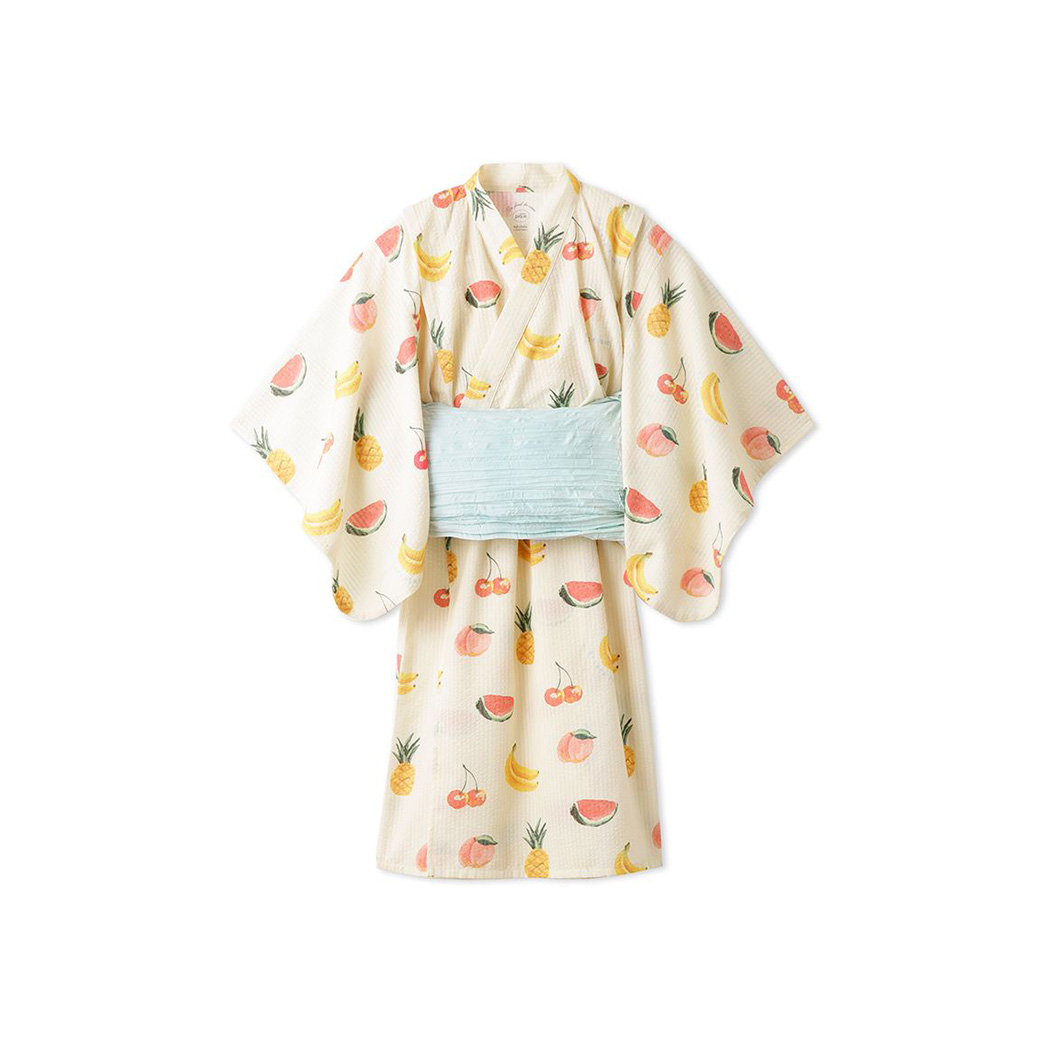 gelato pique キッズ ONLINE限定 KIDS フルーツ柄浴衣セット pkft242416 ジェラピケ ワンピース 夏祭り｜selectzakkamu｜02