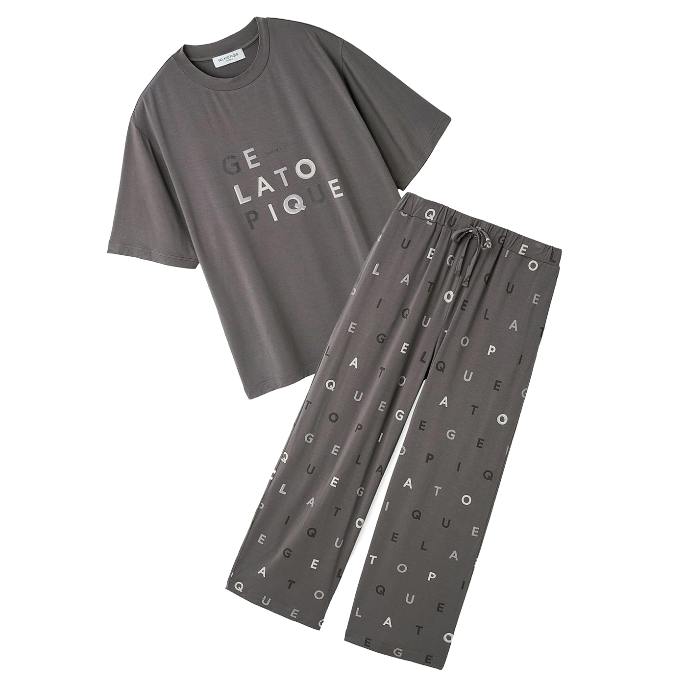 ジェラートピケ レーヨンロゴワンポイントTシャツ&ロゴ柄ロングパンツセット pmct251328set pmcp251329  GELATO PIQUE HOMME | gelato pique | 01