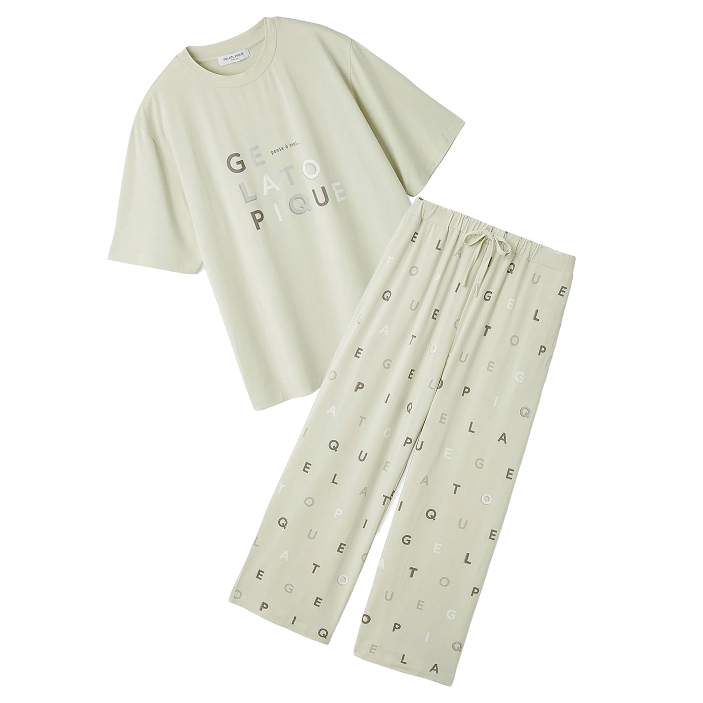 人気ブランドバ40代 gelato pique ジェラートピケ レーヨンロゴワンポイントTシャツ ルームウェア・パジャマ