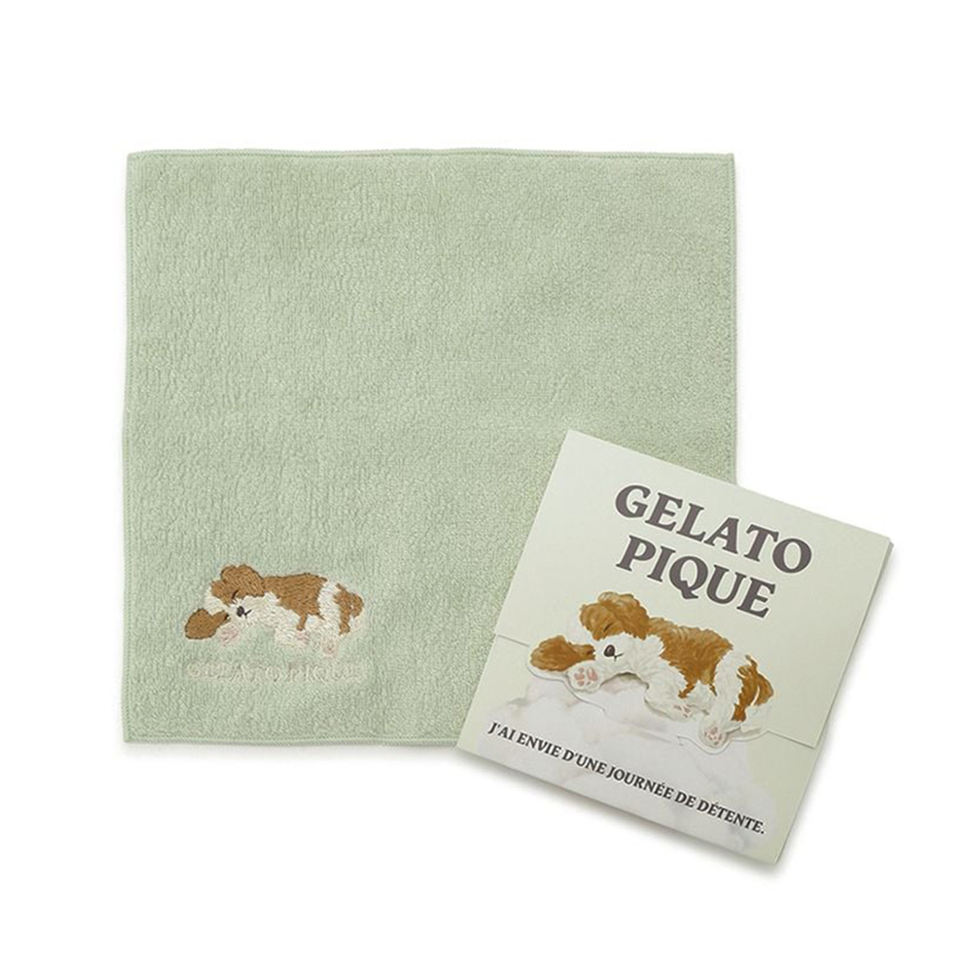 ジェラートピケオム スリーピングドッグ刺繍ハンドタオル pmgg252951 メンズ ハンカチ 父の日 GELATO PIQUE HOMME | gelato pique | 01