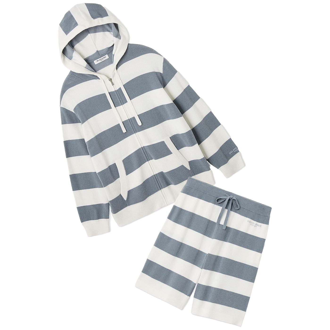 ジェラートピケ オム スムーズィーlite2ボーダーパーカー&ハーフパンツセット pmnt252900set pmnp252902 GELATO PIQUE HOMME | gelato pique | 02
