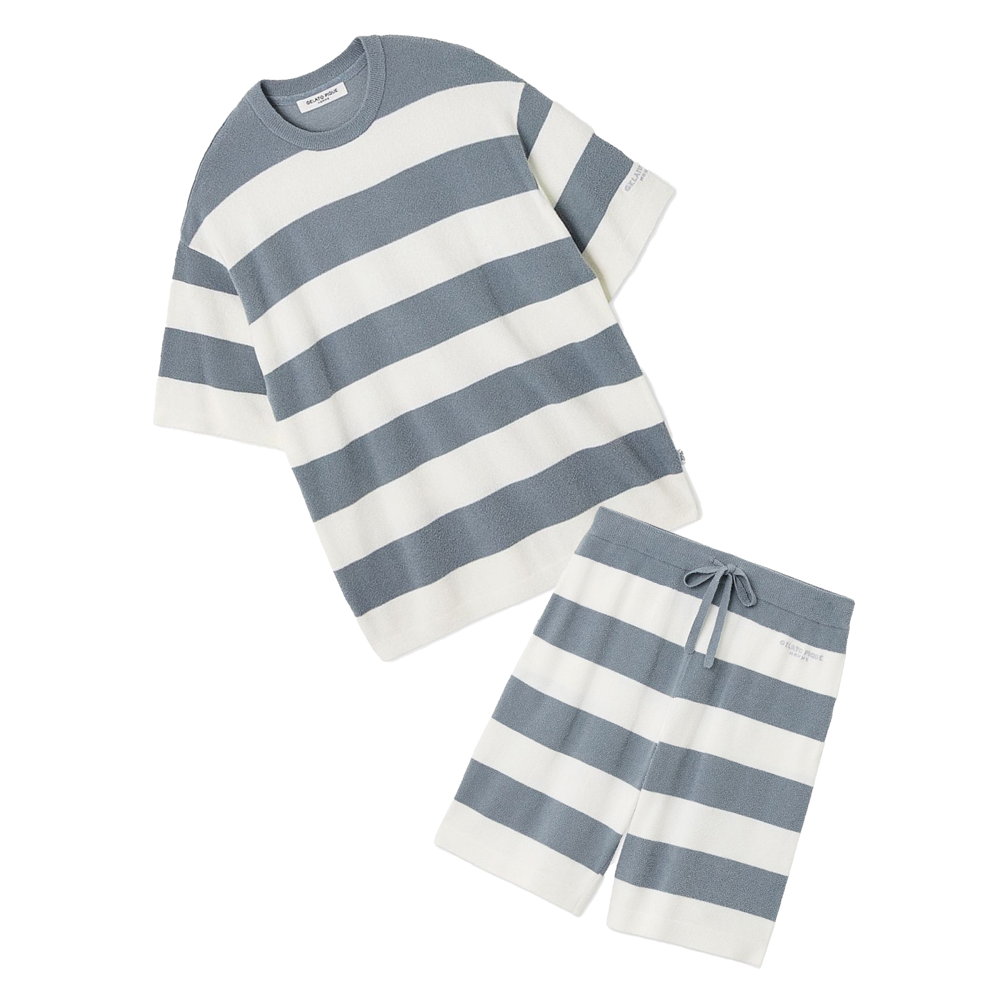 ジェラートピケ オム スムーズィーlite2ボーダープルオーバー&ハーフパンツセット pmnt252901set pmnp252902 GELATO PIQUE HOMME | gelato pique | 02