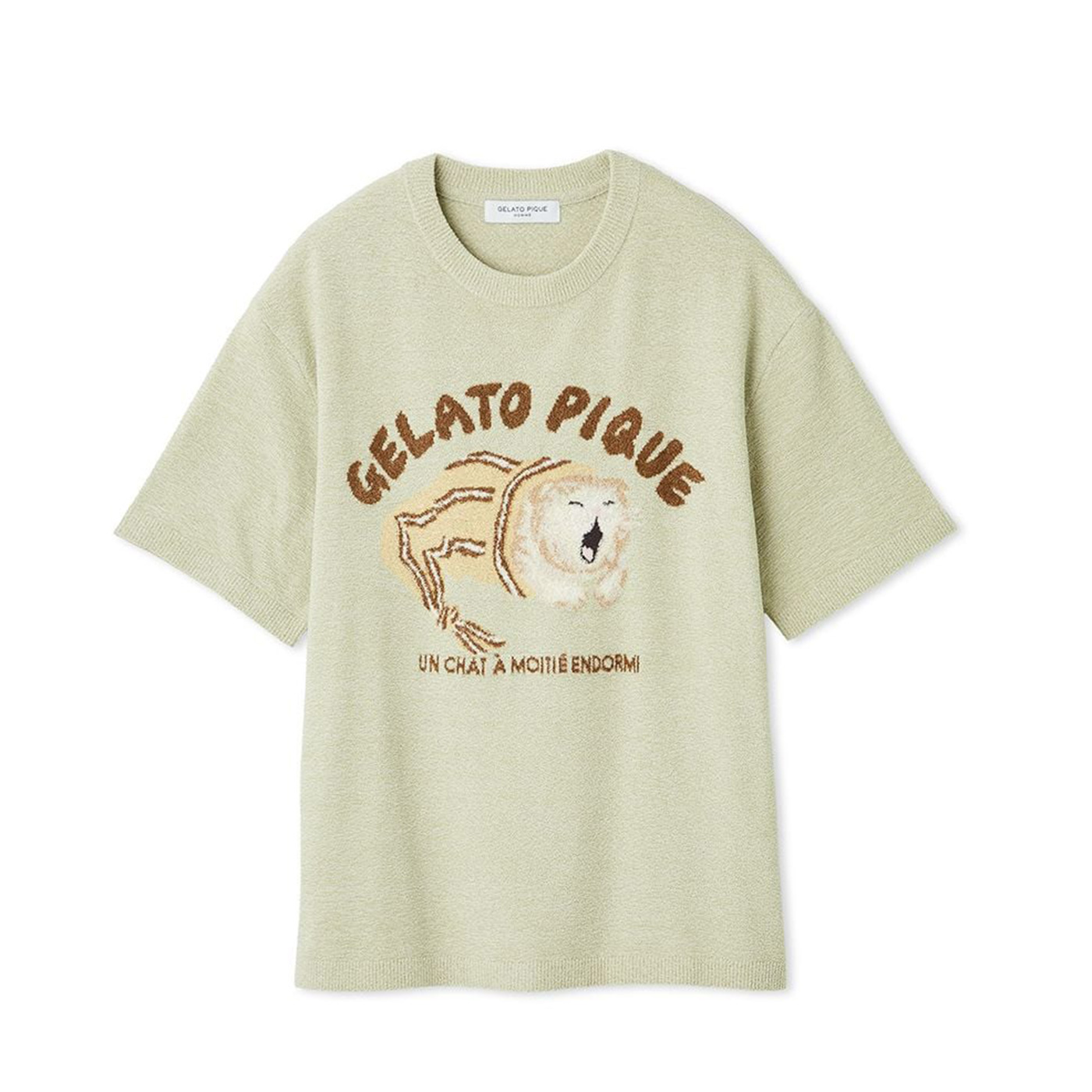 gelato pique CAT ジャガードプルオーバー gelato pique（ジェラートピケ） オム sleeping cat ジャガードプル