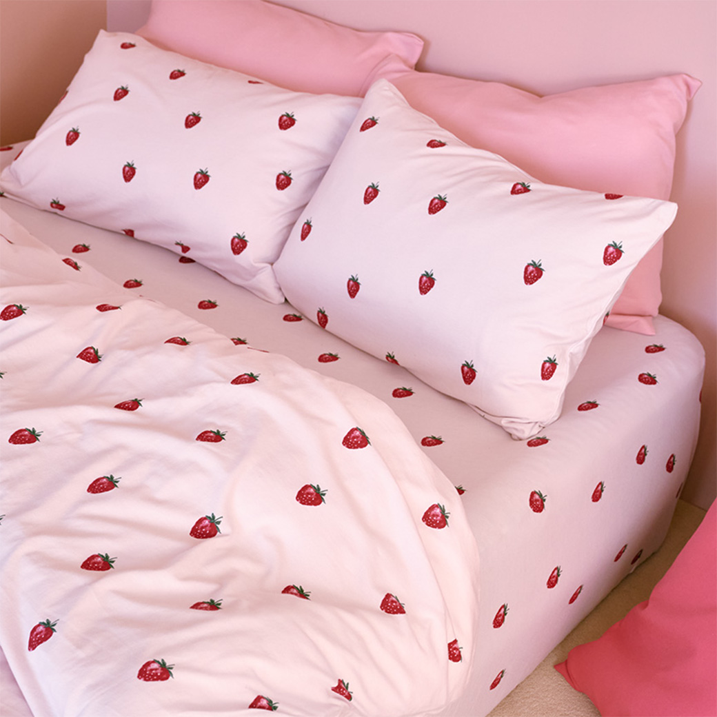 ジェラートピケ Sleep ストロベリー柄3点セット (シングル) psgg259010 寝具セット ※ラッピング不可商品 gelato pique_2