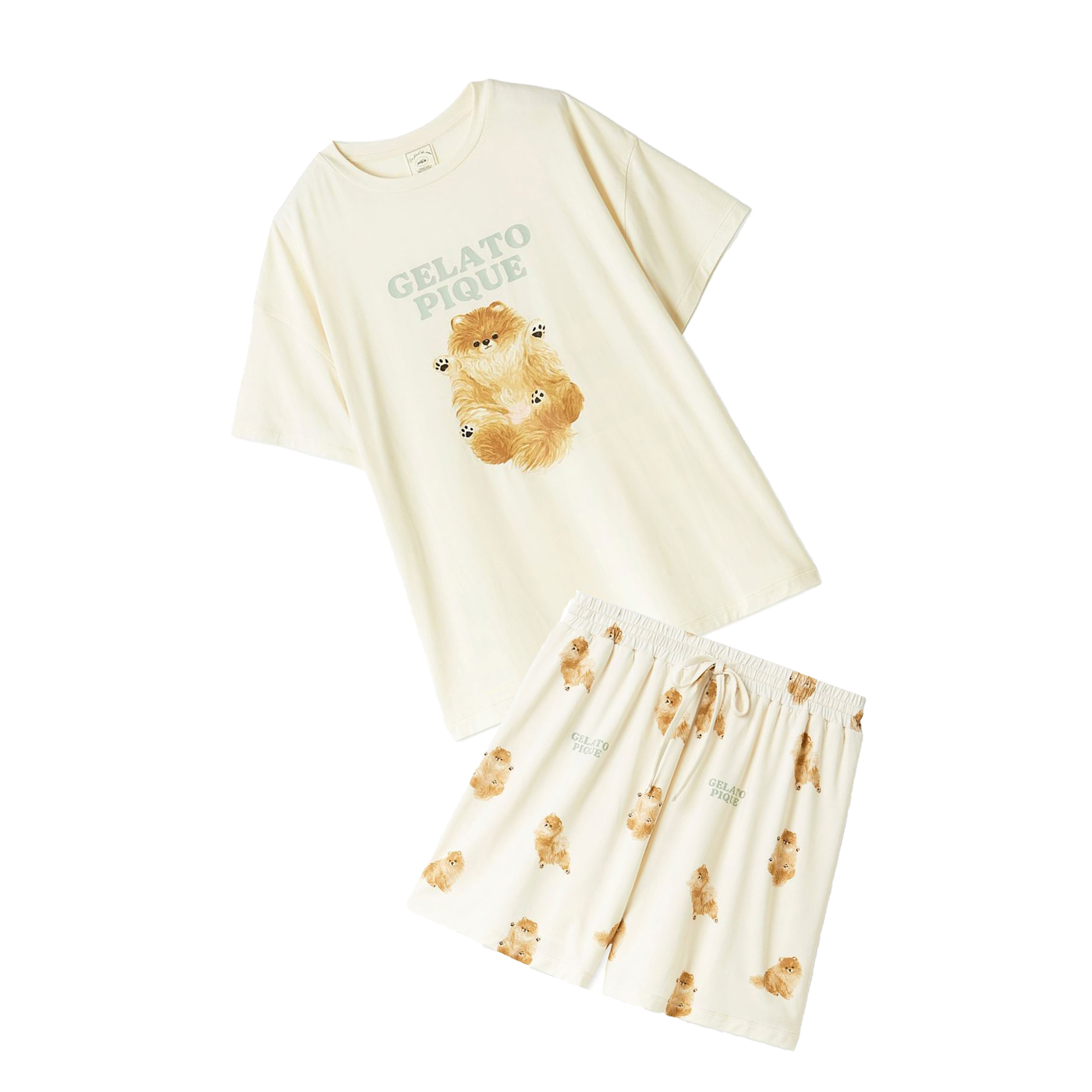 gelato pique（ジェラートピケ） ドッグワンポイントビッグTシャツ