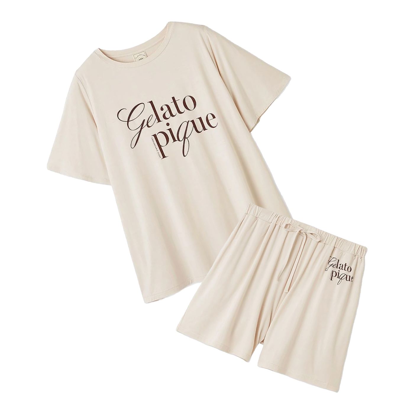 ジェラートピケ 接触冷感 レーヨンロゴTシャツ&ショートパンツセット pwct252243set pwcp252245 パジャマ gelato pique | gelato pique | 01