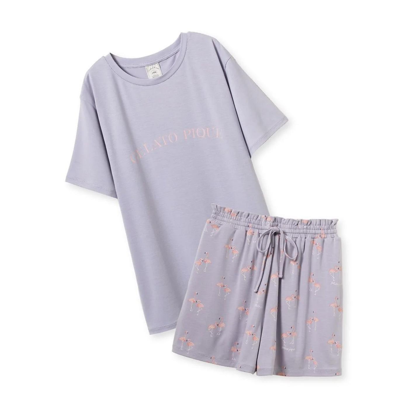 ジェラートピケ 接触冷感 モチーフ4柄ワンポイントTシャツ&ショートパンツセット pwct252311 ジェラピケ ルームウェア 上下セット | gelato pique | 03