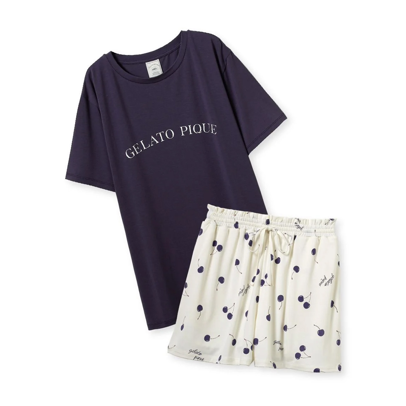 ジェラートピケ 接触冷感 モチーフ4柄ワンポイントTシャツ&ショートパンツセット pwct252311 ジェラピケ ルームウェア 上下セット | gelato pique | 04