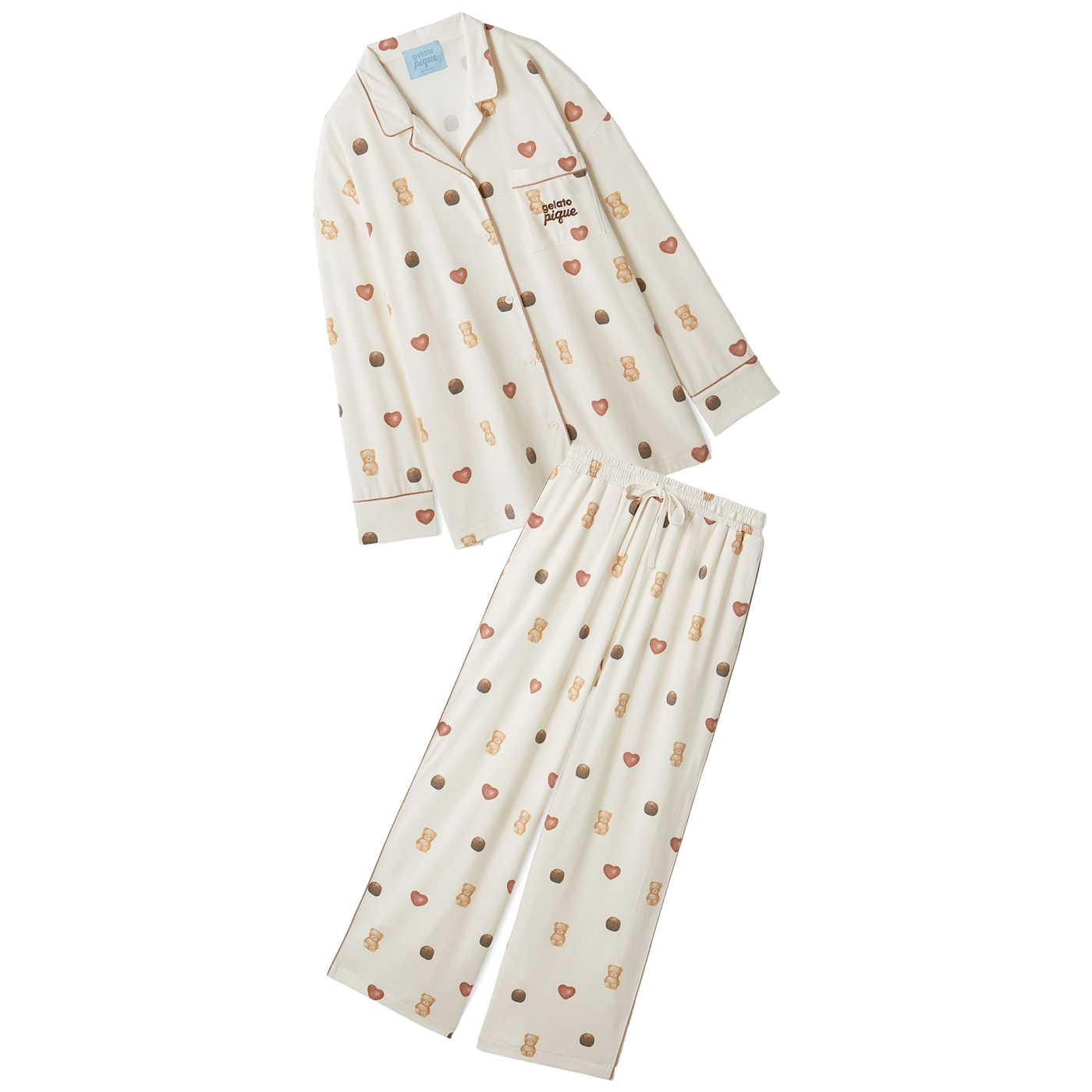 【新品未使用】ジェラートピケ バレンタイン限定 プルオーバー＆パンツセット 新品未使用】ジェラートピケ バレンタイン限定 プルオーバー＆パンツ