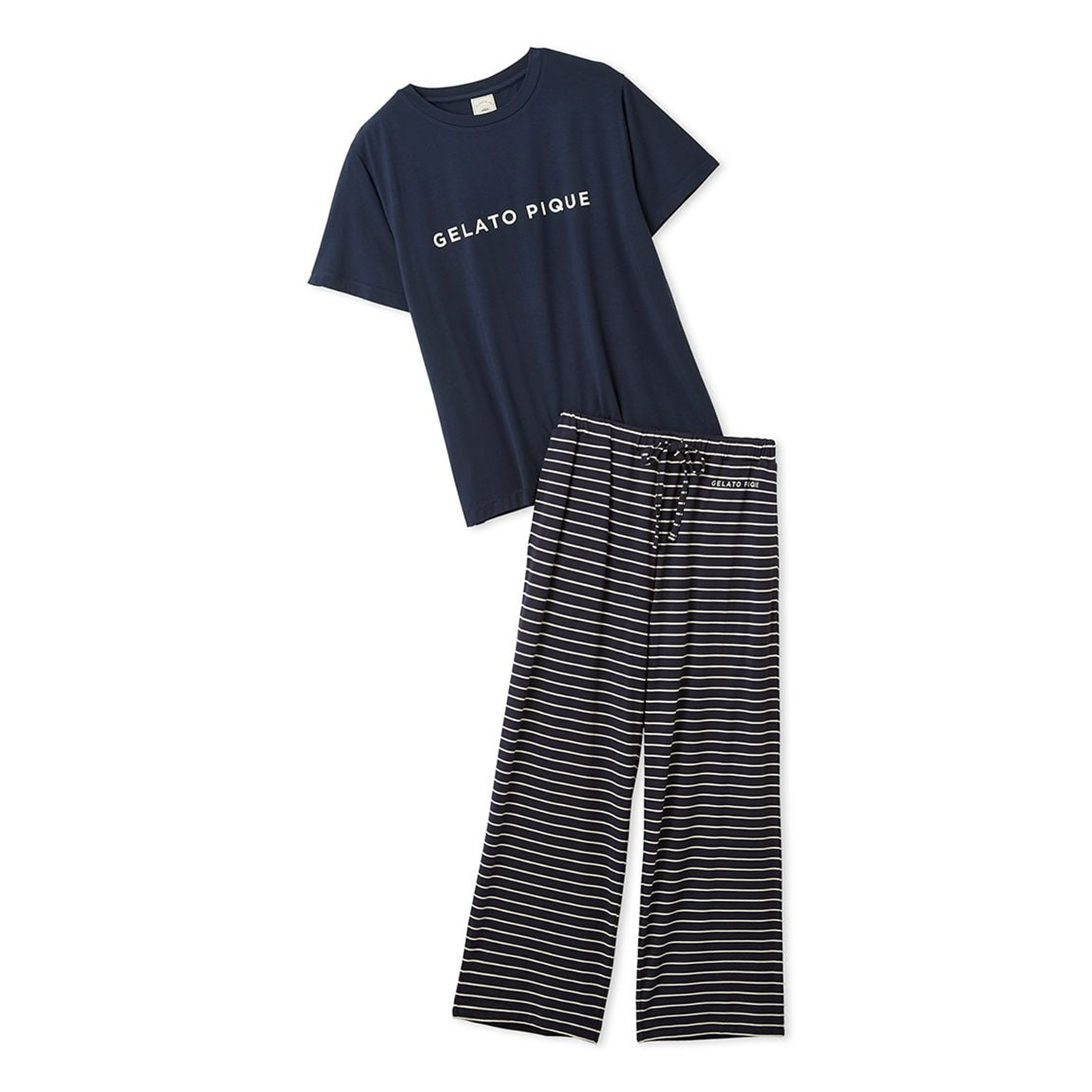gelato pique（ジェラートピケ） レーヨンロゴTシャツ&ボーダーロング