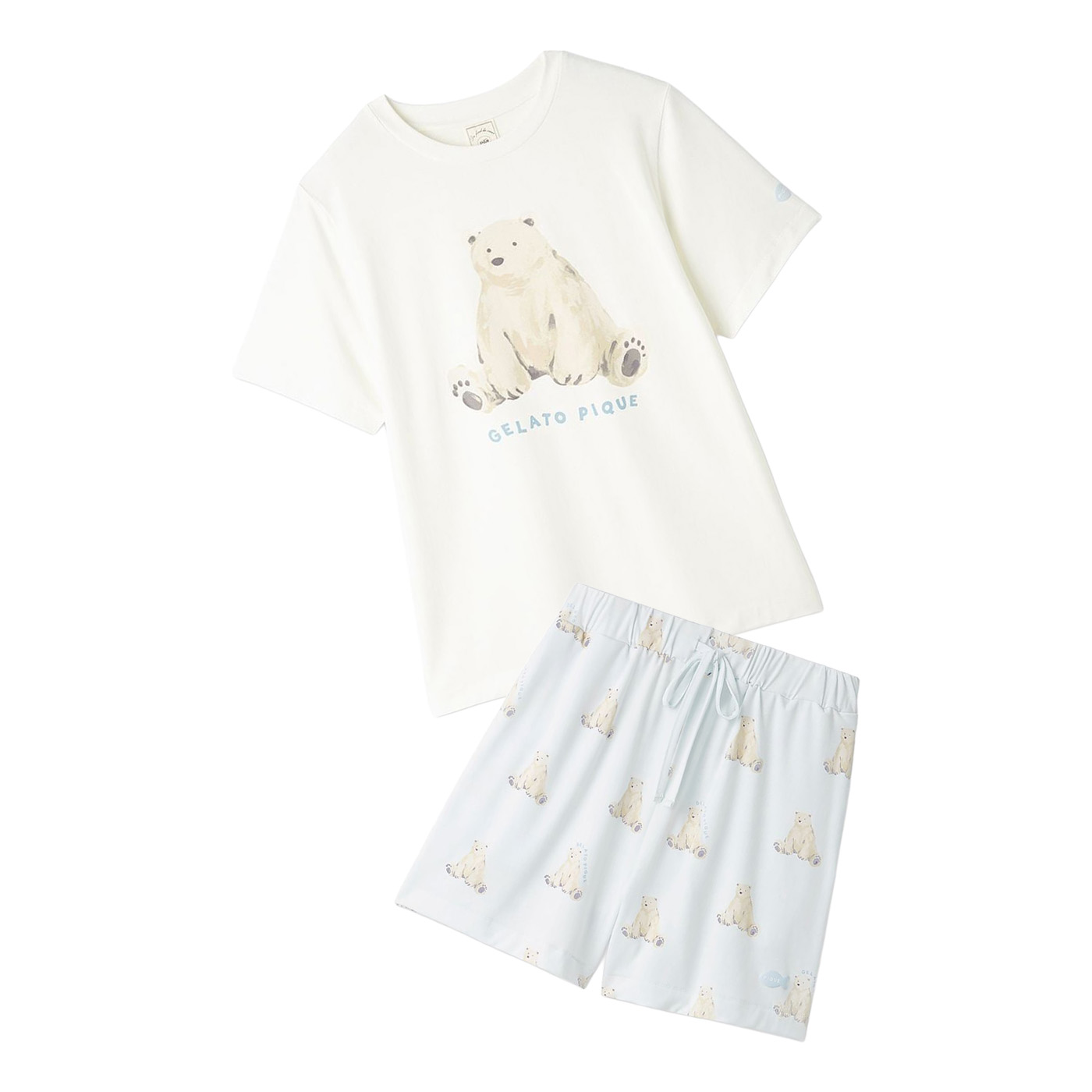 【新品未使用】ジェラートピケ　シーズーロングTシャツ&ショートパンツ　上下セット gelato pique（ジェラートピケ） 接触冷感 シーアニマル柄ワンポイント