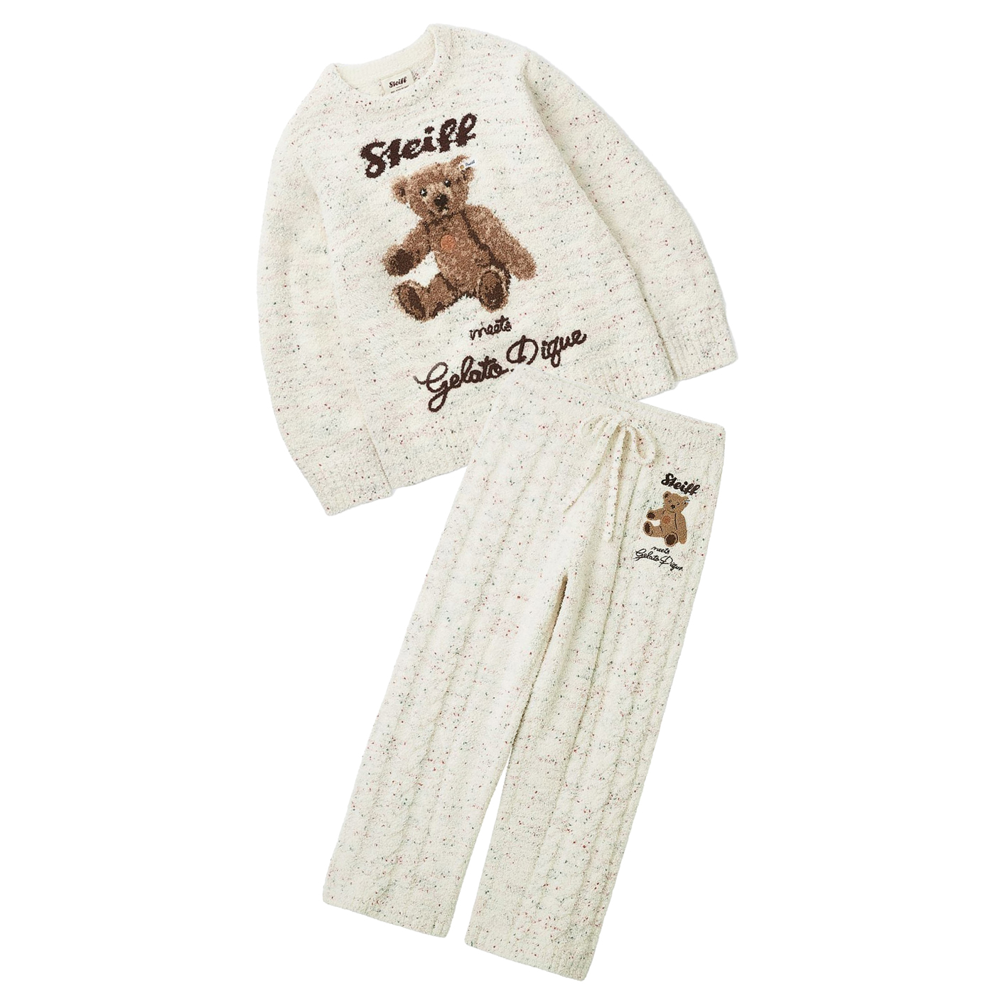 【新品】gelato pique Steiff 上下セット(タグ付き) Steiff コラボ gelato piqué 上下セット Steiff meets GELATO PIQUE