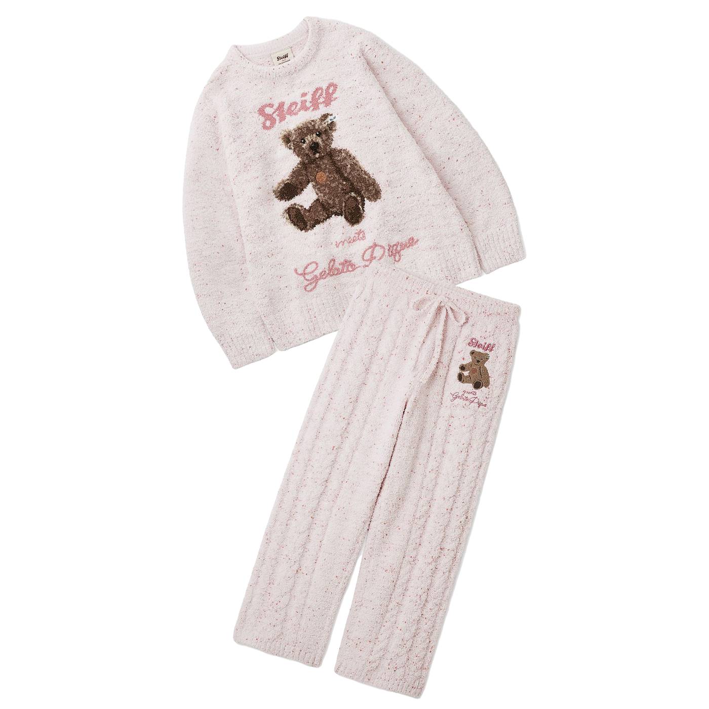 【Steiff】パウダーネップジャガードプルオーバー ロングパンツセット gelato pique（ジェラートピケ） Steiff パウダーネップジャガードプル