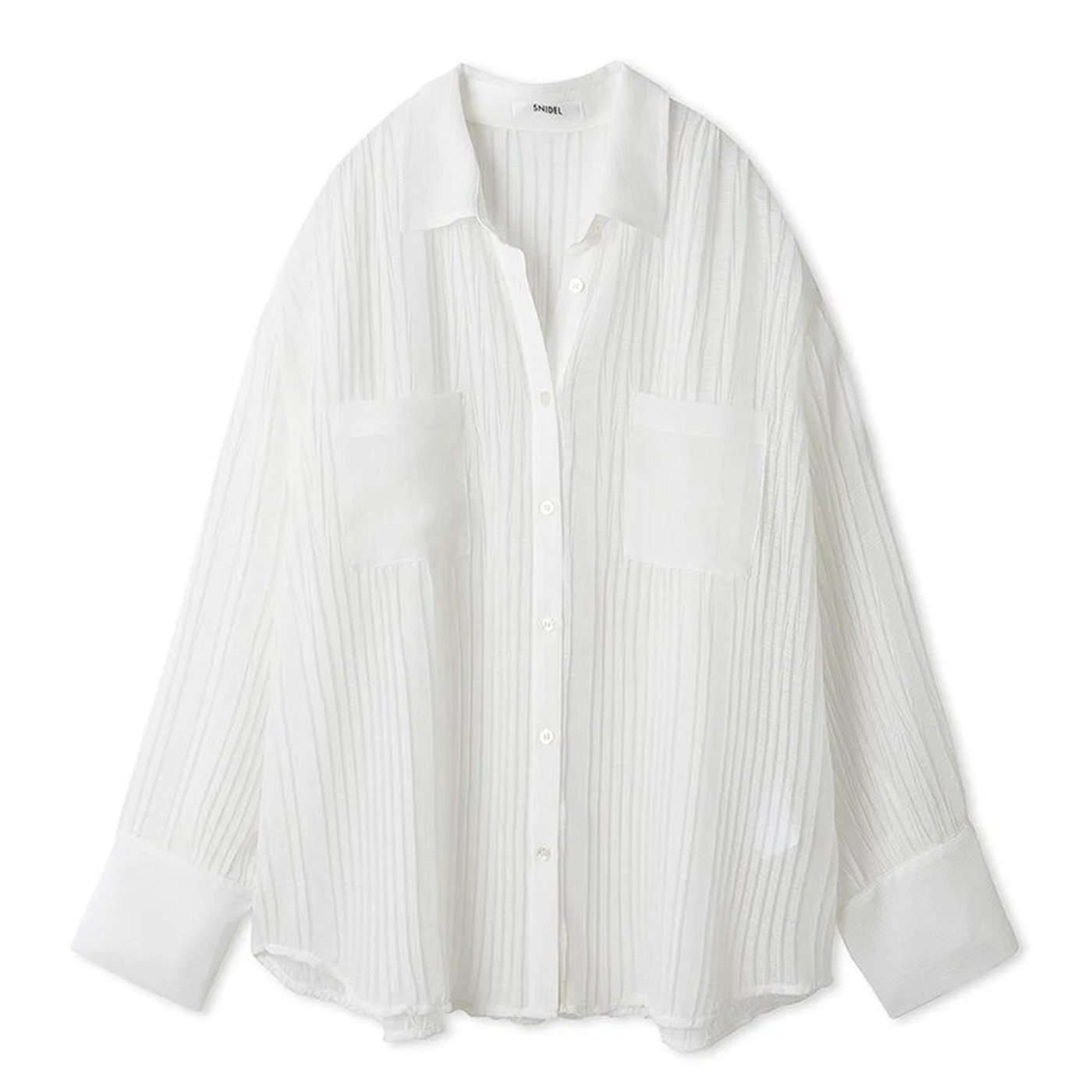 SALE40%OFF スナイデル シアープリーツシャツ swfb252103 レディース トップス 透け感 オーバーサイズ 長袖 シワ感 リラクシー SNIDEL SNIDEL SALE40%OFF スナイデル シアープリーツシャツ swfb252103