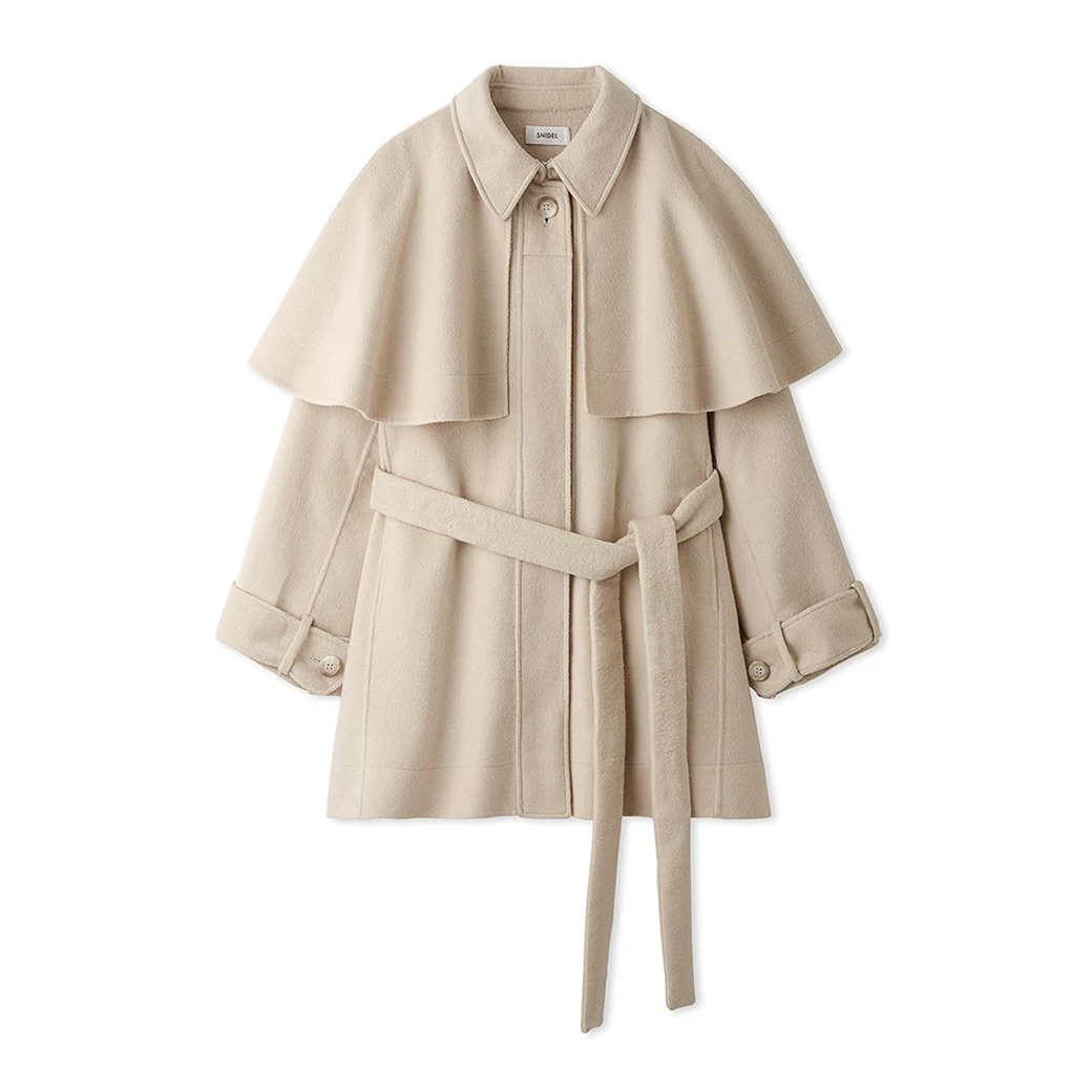 SALE40%OFF スナイデル リバーケープコート swfc245045 アウター レディース フレアケープ ウエストベルト付き  SNIDEL | SNIDEL | 01