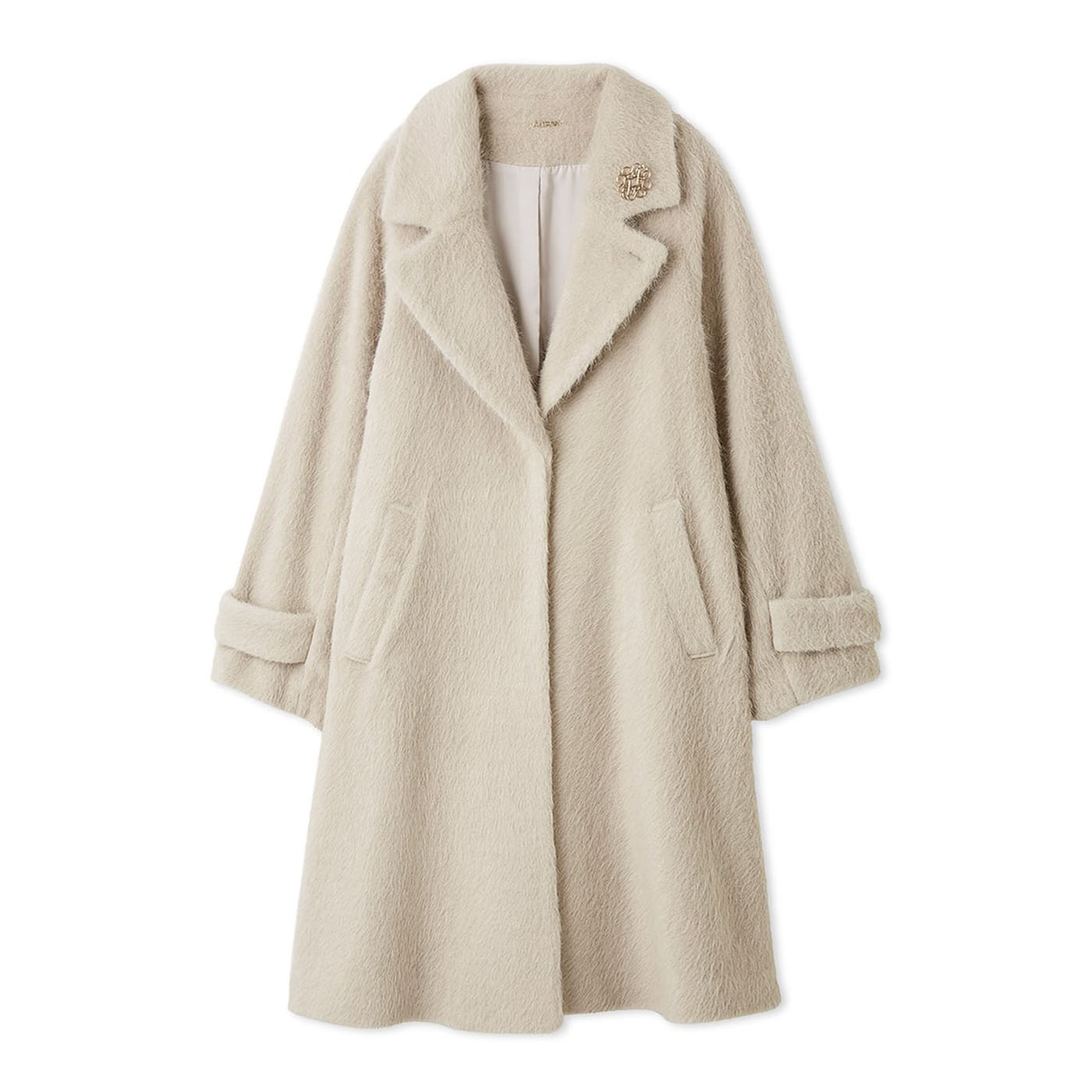 SNIDEL（スナイデル） SALE30%OFF ブローチ付きシャギーロングコート